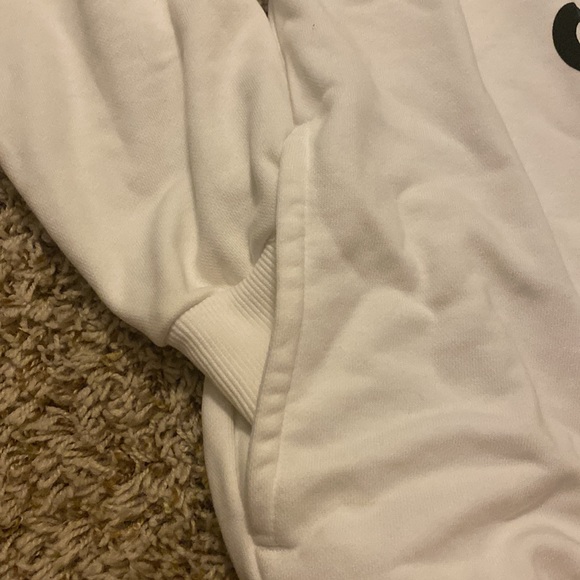 White Adidas sweatshirt, Black Logo with pockets! - Picture 3 of 4